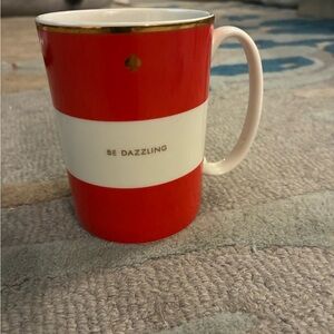 kate spade Red, White and Gold 'Be Dazzling' Stripe Mug